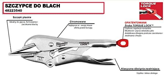 Затискач Torque Lock MILWAUKEE, 1-42мм, (плоські губки)